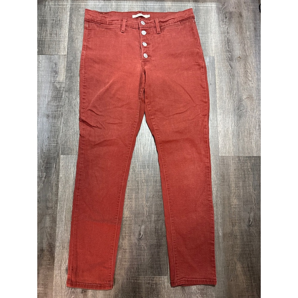 Levis 311 Shaping Skinny Jeans Womens 30 Brick Red Button Fly Stretch Pants